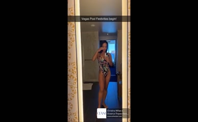 Christina Milian One-Piece Swimsuit Try-On