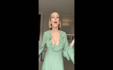Katherine Ryan cleavage dress.