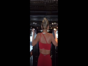 Ashley Roberts's Gym Workout in Red Outfit