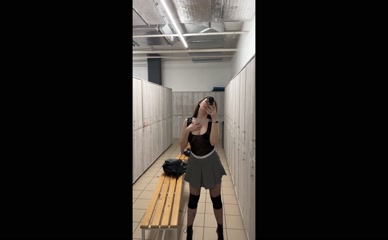 mrsn Locker Room Mirror Selfie Cleavage Fishnets