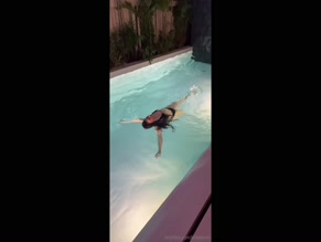 lindaloven floats in pool bikini visible