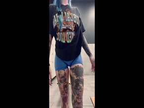 ghostxtype visible cameltoe in tight blue shorts