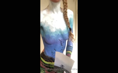 cheya1exandria: pregnant belly exposed body paint landscape