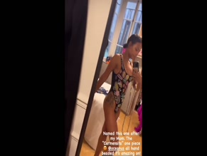 Christina Milian swimsuit try-on