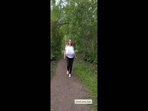 Anna Katz's Massive Natural Breasts Bounce on Walk