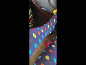 letsgetmedical21's polka dot socks and pink heels foot fetish.