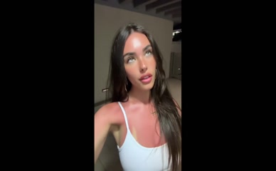 Madison Beer topless in white tank top