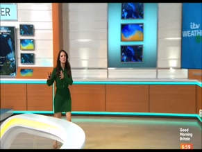 Laura Tobin's Sexy Legs in Green Dress