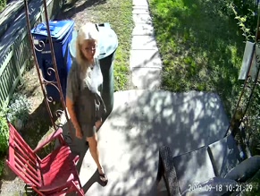Naked Woman Bends Over Trash Can