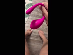 Freakydesi pink vibrator feet tease.