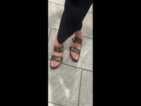 prettyyheelz feet in Louis Vuitton sandals