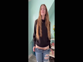 Emersonbloom pulls down jeans revealing pubic hair