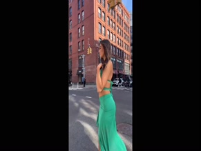 Rachel Pizzolato's Barely-There Green Dress Tease