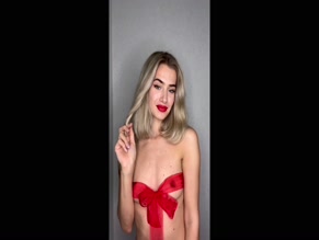 elisa_holt topless red bow Valentine's Day tease
