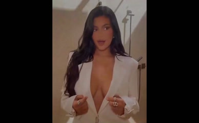 Kylie Jenner cleavage slip.