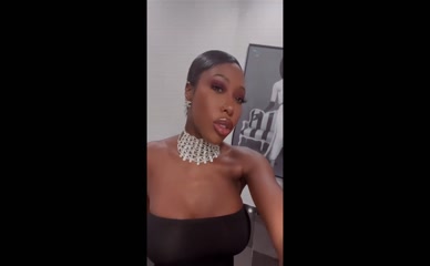 Jordanne Deveaux topless in black dress
