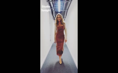 Carol Vorderman Leather Dress Walk.