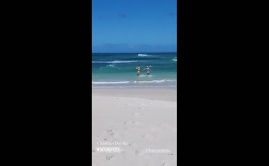 Natalie Pinkham Bikini Beach Dip