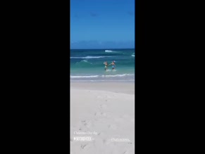 Natalie Pinkham Bikini Beach Dip