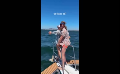 Chloe Grace Moretz Titanic pose boat.