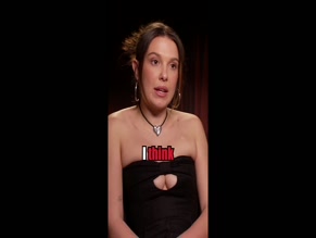 Millie Bobby Brown Cleavage Dress Interview