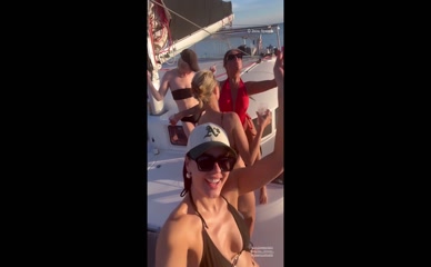 Sarah Story bikini boat party