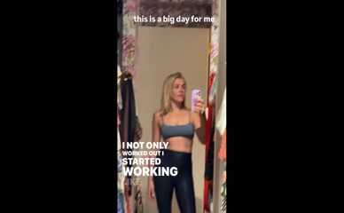Busy Philipps Bra and Leggings Closet Selfie