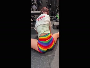 suzuka.muscle hot ass tease in rainbow shorts