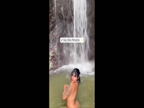 Ana Blanco topless waterfall.
