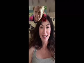Jewel Staite: Torso and breasts completely covered by gray tank top