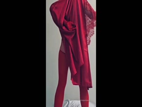 lekkertannie red lingerie fishnet thong butt reveal