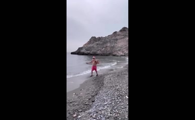 Amanda Holden's Tits and Ass on Beach.