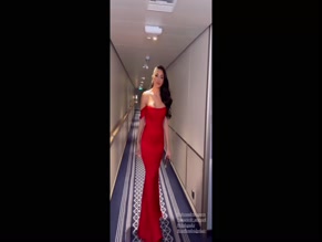 Nicole Scherzinger Red Dress Cleavage Walk