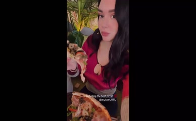 Nevina Shtylla revealing her cleavage