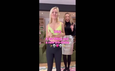 Melissa Suffield bra try-on.