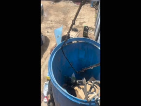 xxgoldilocksxx handling greasy car parts in barrel