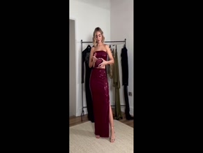 Frankie Bridge's Nipple Slip Dress Try-On