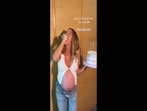Ashley Tisdale Pregnant Cake Eating