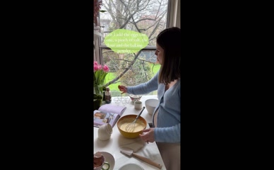 Manon Lagreve Baking Pregnant Belly