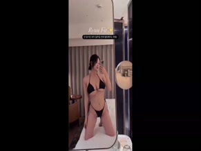 Tasha Young sexy black bikini showing her huge boobs