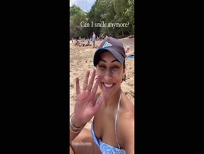 Saira Khan Bikini Beach Wave