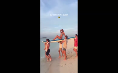 Millie Bobby Brown bikini beach carry