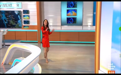 Laura Tobin's Bare Legs and Feet on ITV Weather