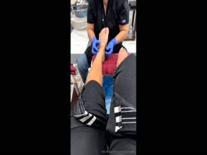 prettiestcedes: Feet rub and massage with gloved hands