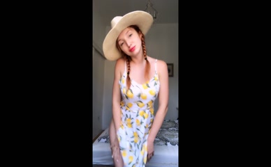 redfoxofficial flashes pussy in lemon dress
