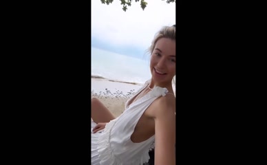 Georgia Toffolo sideboob beach swing