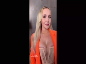 Hayden Panettiere Cleavage Orange Suit