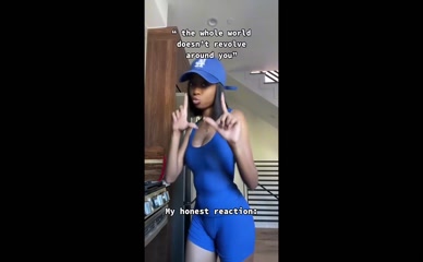 Skai Jackson cameltoe in blue bodysuit