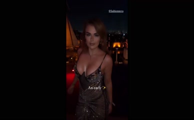 Tallia Storm's sheer dress and cleavage