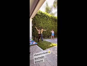 Natalie Alyn Lind topless backyard dance